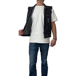 Dark Cut-Off Jean Jacket